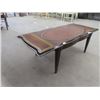 Image 3 : Mid Century Leather Inlay Drop Leaf Coffee Table - Fully Extended - 16" x 22" X 50"