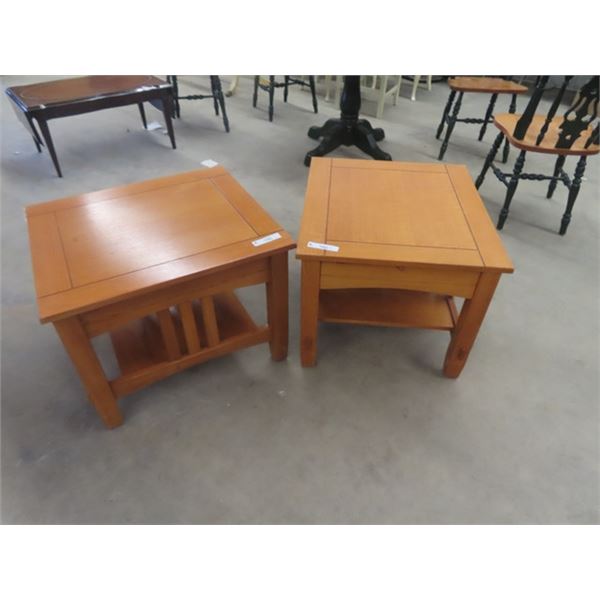 2 Oak End Tables 20"x 24" x 27"