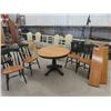 Image 1 : Pedestal Table 28" x 40" with (2) 10" Leaves & 4 Chairs