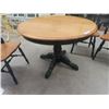 Image 2 : Pedestal Table 28" x 40" with (2) 10" Leaves & 4 Chairs
