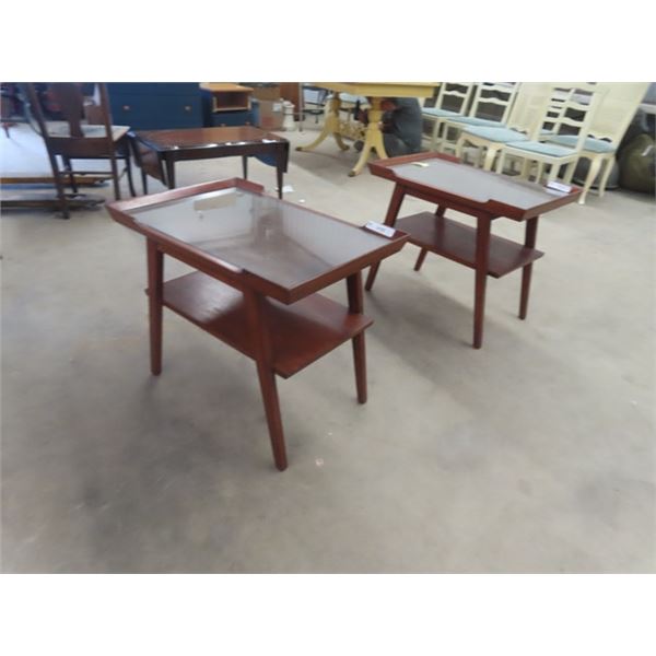 2 Mid Century  End Tables 23" x 28" x 19"