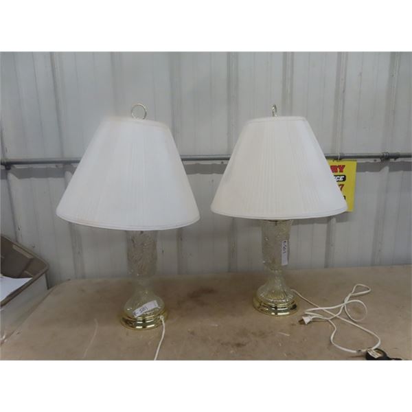 Set of 2 Pin Wheel Crystal Table Lamps