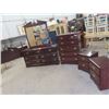 Image 1 : 5 Pc Bedroom Suite; Dresser 48" x 34" x 18" + Mirror 40" x 46" , Dresser 33" x 64" x 18" , Night Tab