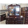 Image 2 : 5 Pc Bedroom Suite; Dresser 48" x 34" x 18" + Mirror 40" x 46" , Dresser 33" x 64" x 18" , Night Tab