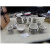 Image 1 : Porcelain Tea Set with Clock & Vase