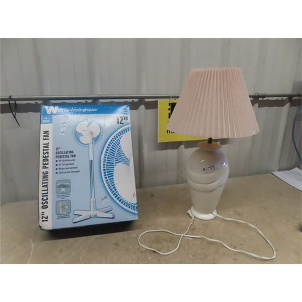 New 12  Fan & Table Lamp