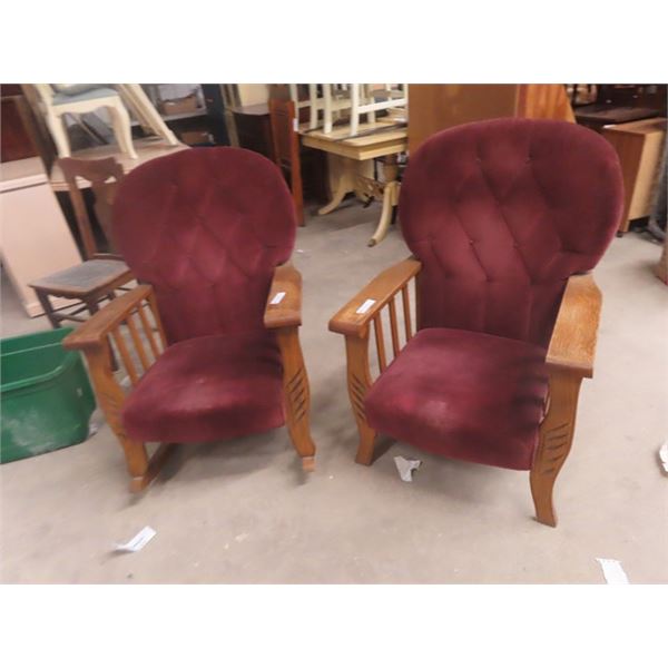 Oak Rocking Chair & Matching Side Chair