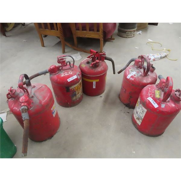 5 Metal Gas Cans