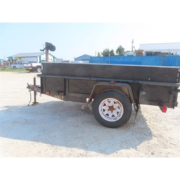 Bumper Hitch Utility Trailer, 5 Hole Rim 15" Tires 5' x 8' with Wooden Ramps & Hand Winch - Have TOD