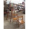 Image 1 : Wooden Step Ladder & 2 Wooden Folding Chairs