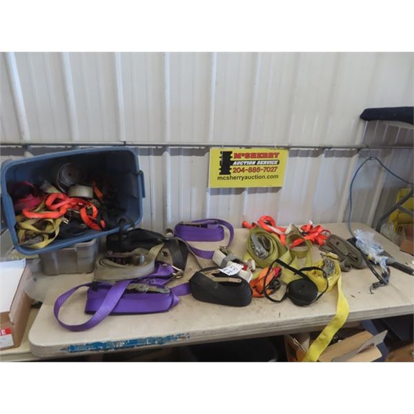 Quantity of Load Ratchet Straps - Various Lengths & Sizes