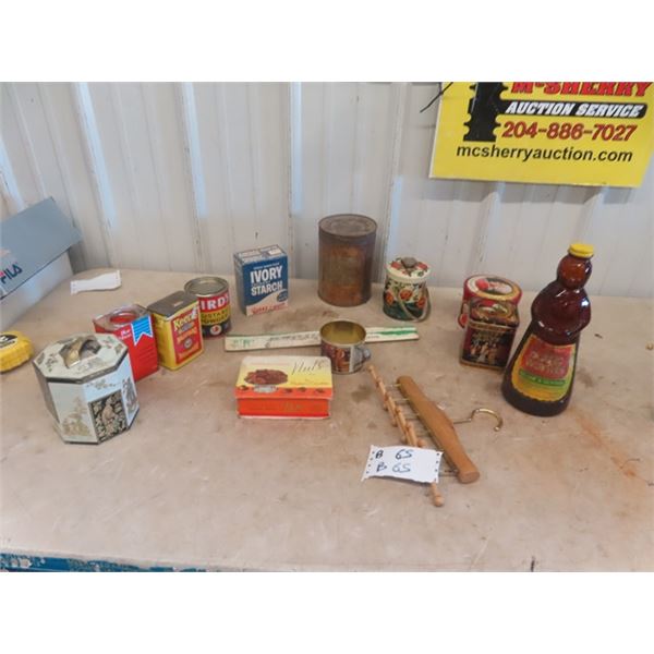 Old Household Tins; Custurd Powder, Ivory, Starch, plus others