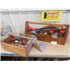 Image 1 : 2 Carpenters Boxes Full of Hardware + Hand Tools; Nails, Screws, Saws, Hinges, Clamps plus more