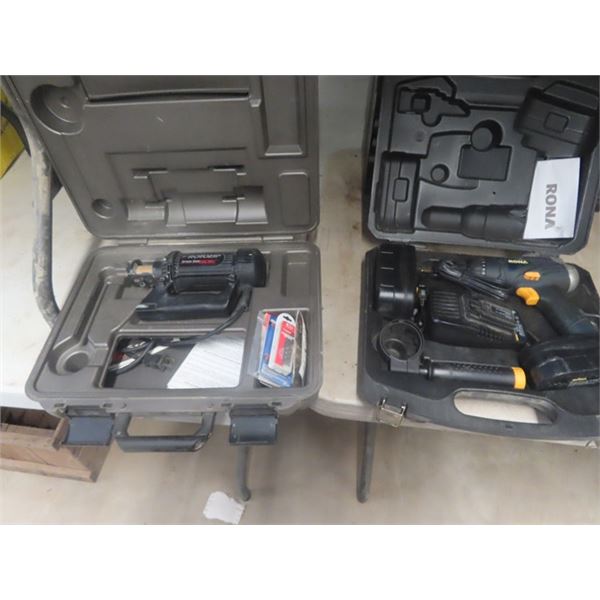 Rona 18V Rotozip Power Spiral Saw Cordless Drill with 2 Batteries & Charger - Both Cases