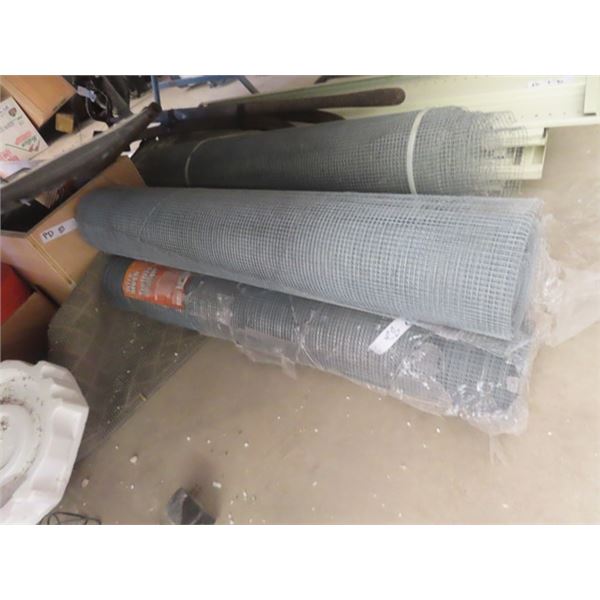 4 Rolls 1/4" Mesh Wire 36" Wide - 1 Full Roll 50' Long & 3 Partial Rolls average 25-30 ft