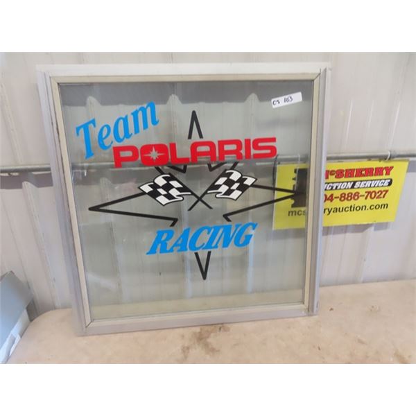 Polaris Racing Advertising on Window 31" x 31"