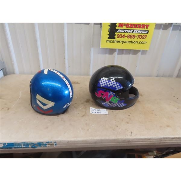Blue Sparkle Snowmobile Helmet with Polaris Decals & LAzer Snowmobile Helmet