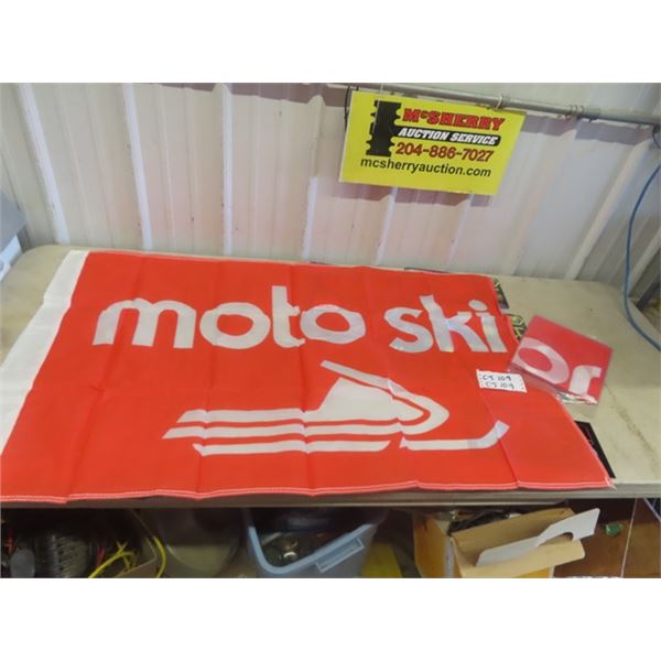 2 New Old Stock Motorski Flags 30" x 49"