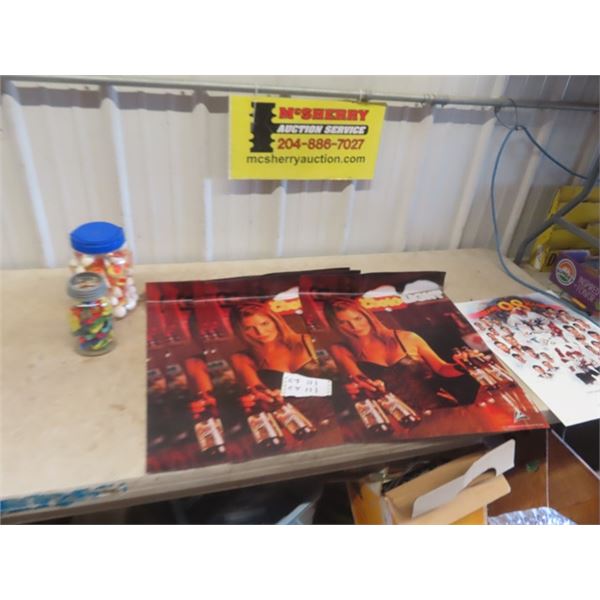 Jar of Cowboys + Other Guys, Jar of Rubber Balls, 6 Coors Light Posters & '98 Canada Olympic Hockey 