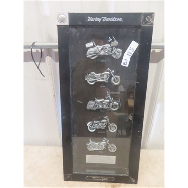 Harley Davidson Motorcycle Display of 1980's Bikes 12" x 25"