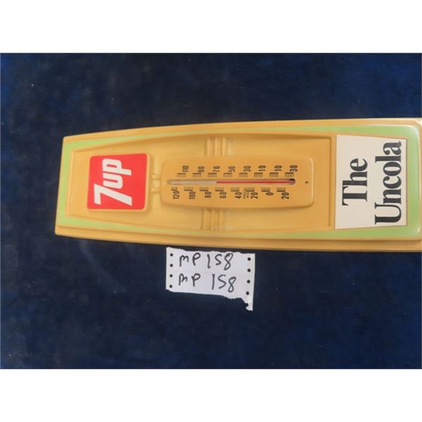 Vintage Plastic 7 Up Thermometer  6" x 17"