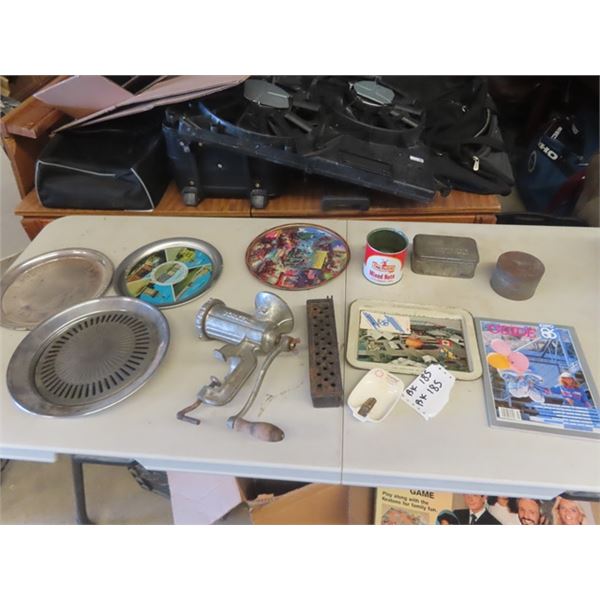 Expos '86 Tray, Meat Grinder, Cast?