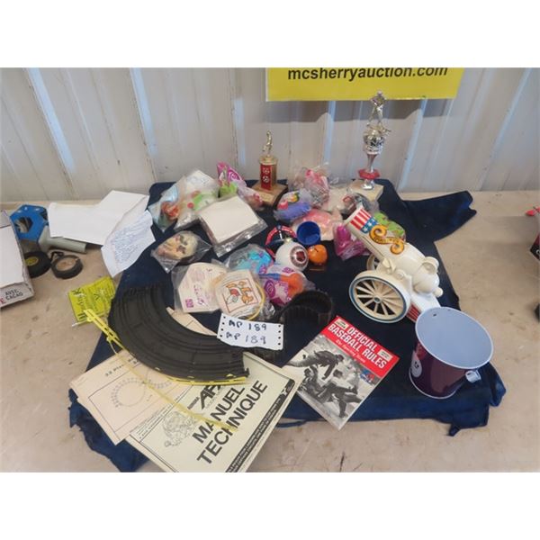 McDonalds Toys & Part of Race Track