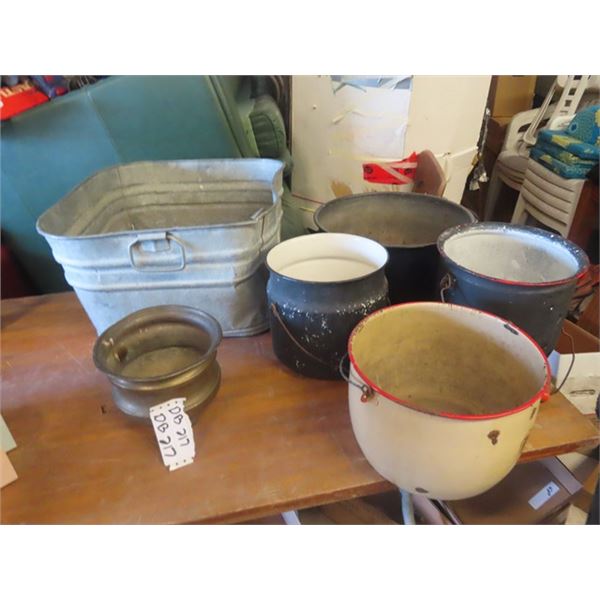 Galvanized Tub , Enamel Pots plus more
