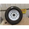 Image 1 : Goodyear ST 225 / 75 R 15  Like New Trailer Tire & 6 Hole Rim