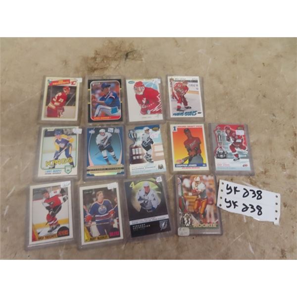 13 Sports Cards - some Rookie including 1st Draft Check