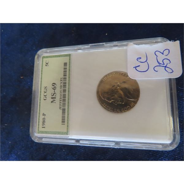 1980 5 cent Jefferson Collector Coin USA