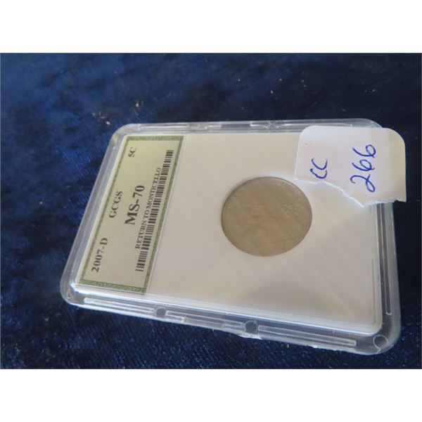 2007 5 cent Return to Monticello Collector Coin