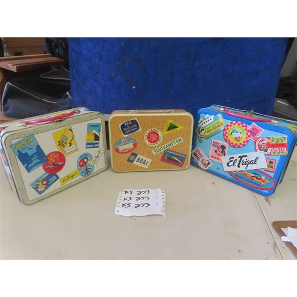 3 Metal Lunch Kits; 1) Gary Dunn Mfg with Travel Display, 1) El Trigal with Travel Display, 1) El Tr