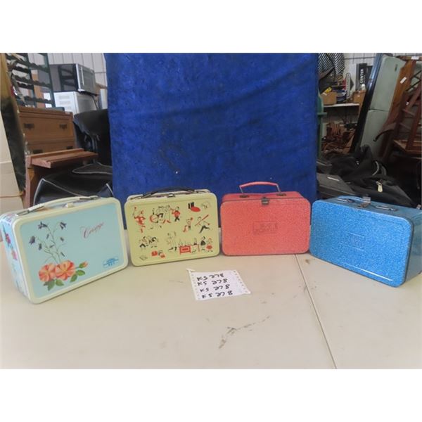 4 Metal Lunch Kits; 2) Thermos , 2)  ??