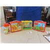 Image 1 : 3 Plastic Lunch Kits; 1) Winnie the Pooh with Thermos - Aladdin, 1) Peanuts 1950,1954, 1959,1) Snoop