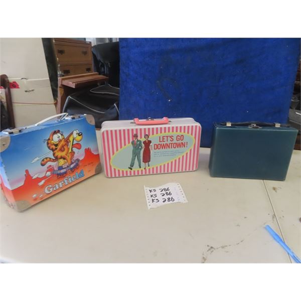 3 Lunch Kits; 1) Garfield - Metal, 1) Go Downtown- Metal, 1)  ??