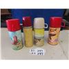 Image 3 : 4 Vintage Thermos Mfg Thermos ; 2) Roy Rogers, 1) Western Theme, 1) Barn Yard Theme