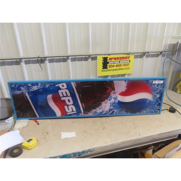 Pepsi Light Up Sign 14" x 53" - Works