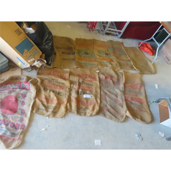 10 Gunney Sacks with Vegtable Company Labels