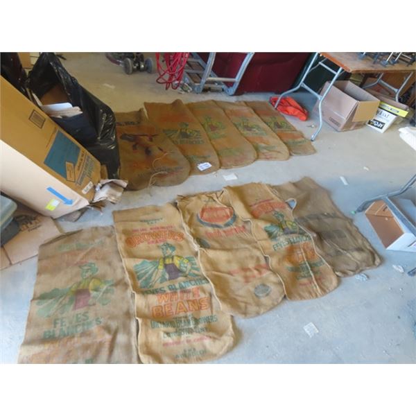 10 Gunney Sacks with Vegtable Company Labels
