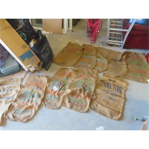 10 Gunney Sacks with Vegtable Company Labels