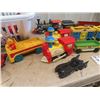 Image 2 : 2 Fisher Price Trains, Timberwolf Train, Disney Winnie the Pooh Train, Batman Plastic Car, Toy Figur