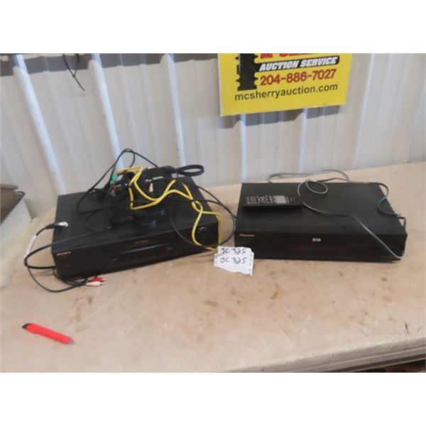 Pioneer DV 333 player with Remote & Sony VHS Player