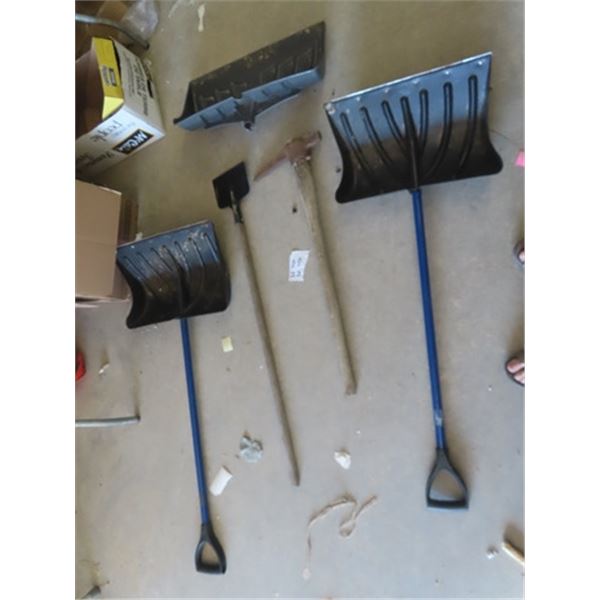 2 Snow Shovels, Edger, Pick