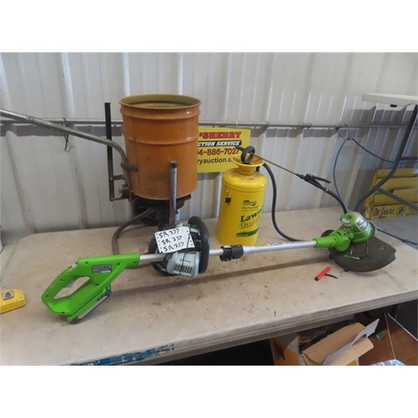 Greenworks 24 V Weed Eater, Yard Fertilizer, Bottle Sprayer