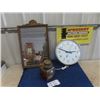 Image 1 : Mirror 14" x 20" , Clock 12"  Wide, Vintage Auto Light