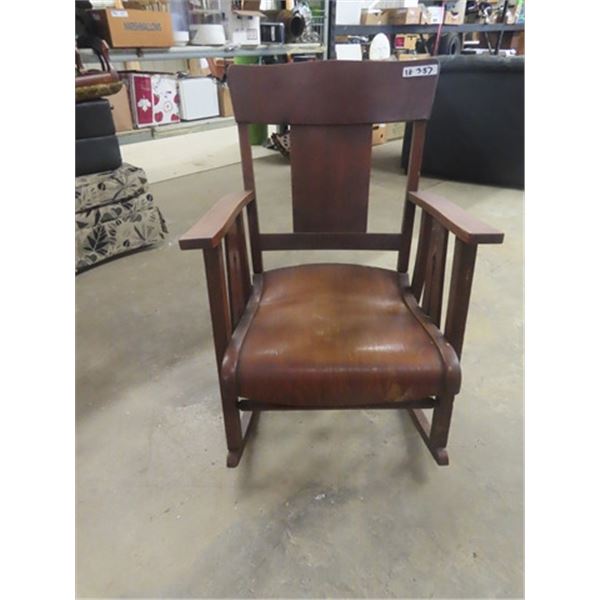 Captains Chair Rocker Wooden Rocking Chair & Wooden Captain Chair - McSherry Auction Service Ltd.