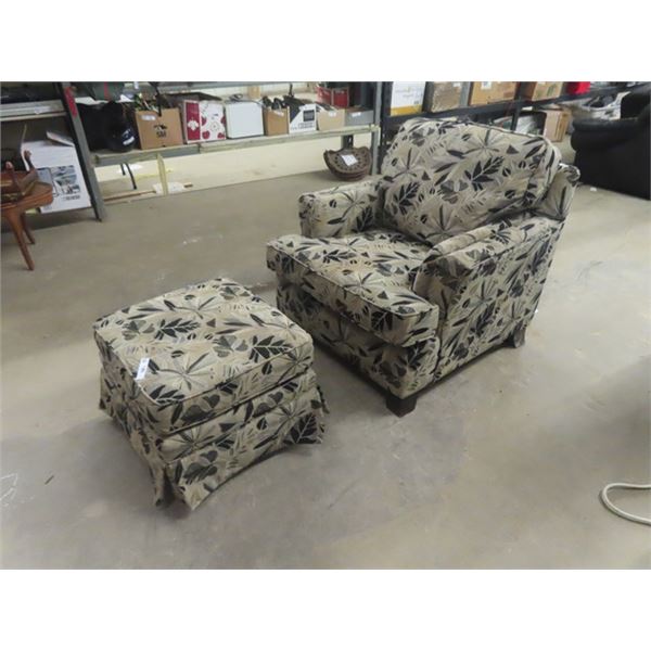 Upholstered Living Room Chair & Ottoman
