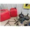 Image 4 : Grease Guns, Oil Squirt Cans, Oil Filter Wrenches, 2 Gas Cans