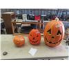 Image 1 : 3 Blow Mold Pumpkins - Small, Med & Large